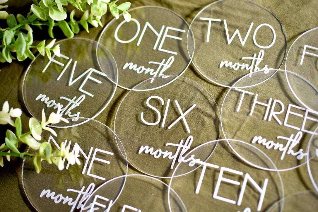 Acrylic Baby Monthly Milestone Photo Prop, Baby Milestone Cards, Month ...