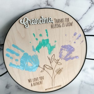 Mother's Day Personalized Mother's Day Gift, Mother's Day DIY Handprint Art, Mom Gift from Kids, Gift for Grandma, Personalized Serving Tray zdjęcie 7