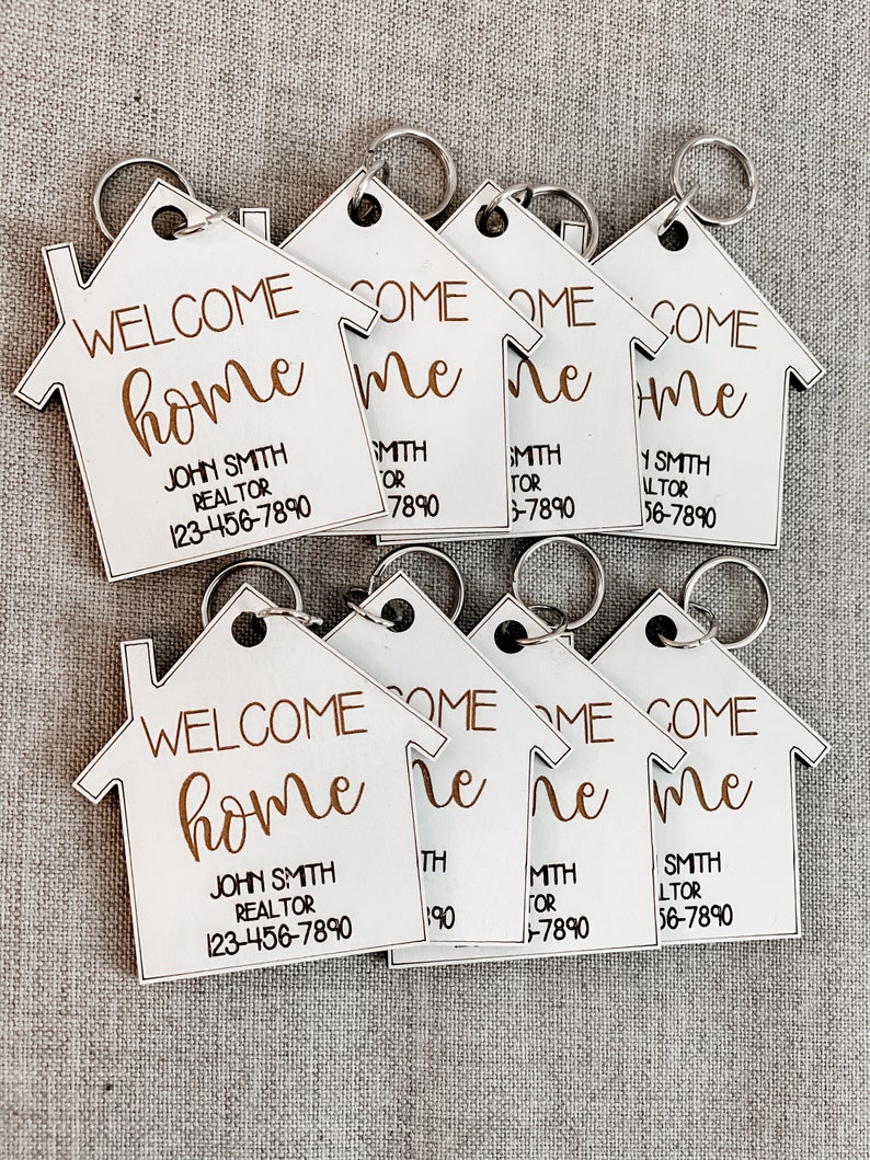 Personalized Home Keychain Custom Real Estate Etsy