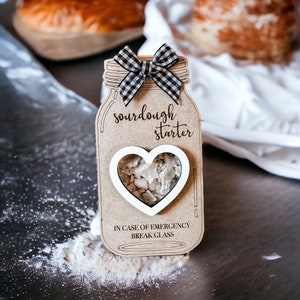 Mason Jar Dehydrated Sourdough Starter Magnet -Kitchen Decor, Fridge Magnet, Baking Gift, Dried Starter Included, Ornament, Sourdough Bread