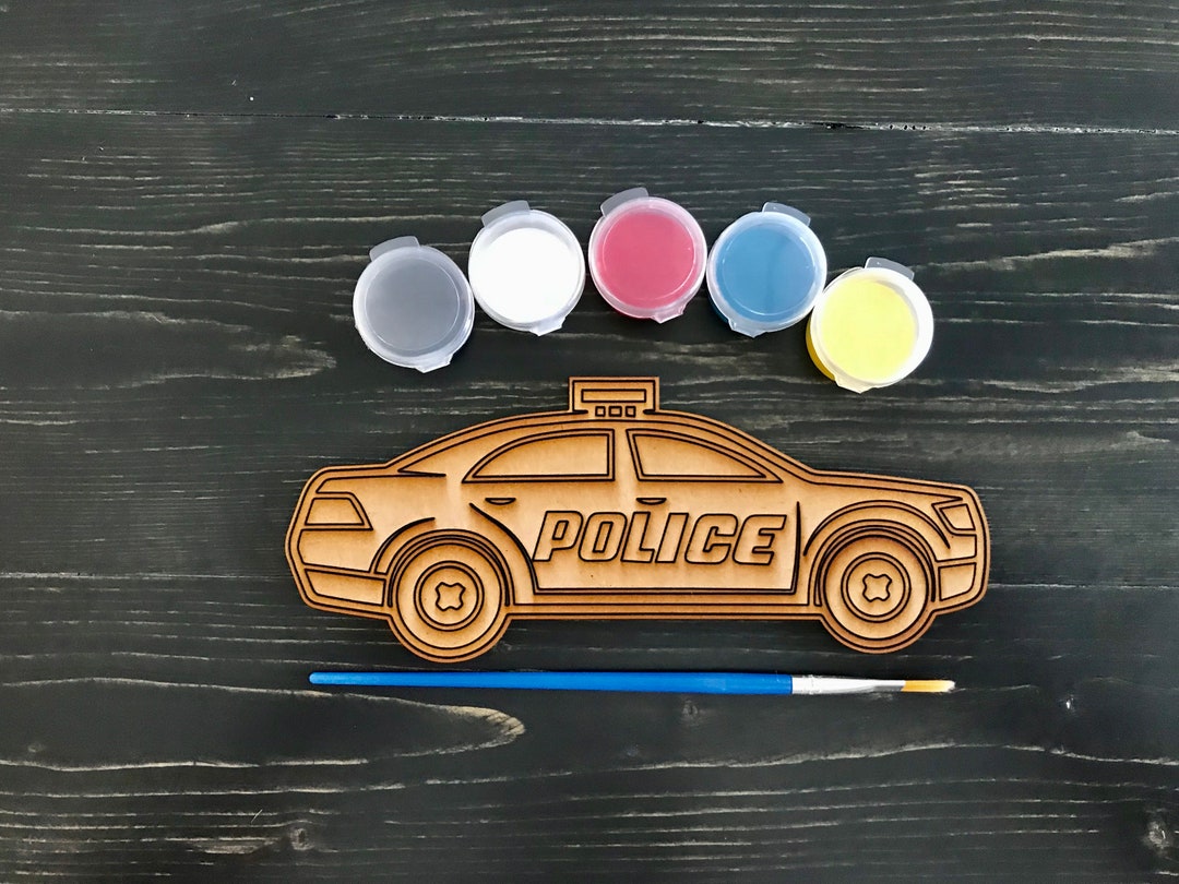 DIY Kids Police Car Paint Set Paint Your Own Police Car Etsy