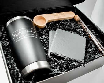 Housewarming Gift Box, Coffee Lovers gift box, Gift for men, Corporate Gifting, Engraved logo custom gift, Christmas Personalized Box