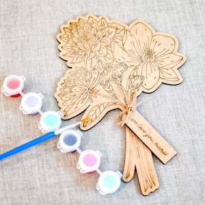 DIY Mother&#39;s Day Flower Bouquet Paint Kit, Paint your Own Flowers, Gift for Mom from Kids, Gift for Grandma, Flower Paint Kit,