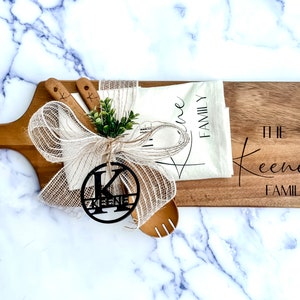 Housewarming Gift Basket, Real Estate Closing Gift Basket, Personalized Cheese Board Set, Custom Engraved Real Estate logo, Client Gift image 2