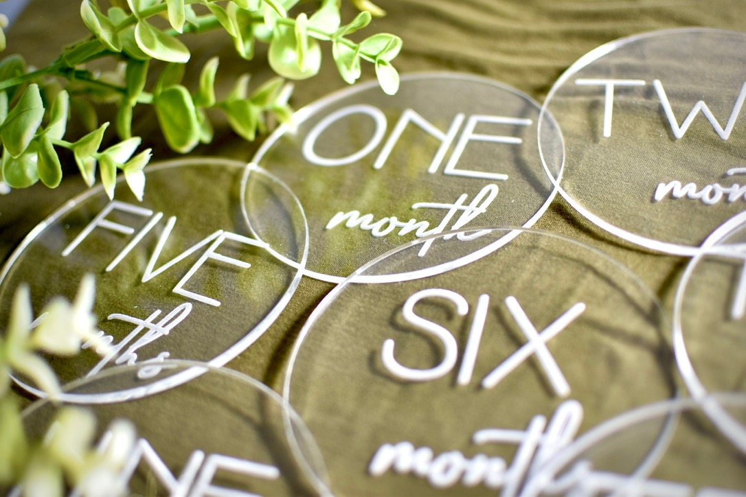 Acrylic Baby Monthly Milestone Photo Prop, Baby Milestone Cards, Month ...