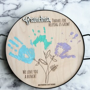 Mother's Day Personalized Mother's Day Gift, Mother's Day DIY Handprint Art, Mom Gift from Kids, Gift for Grandma, Personalized Serving Tray image 3