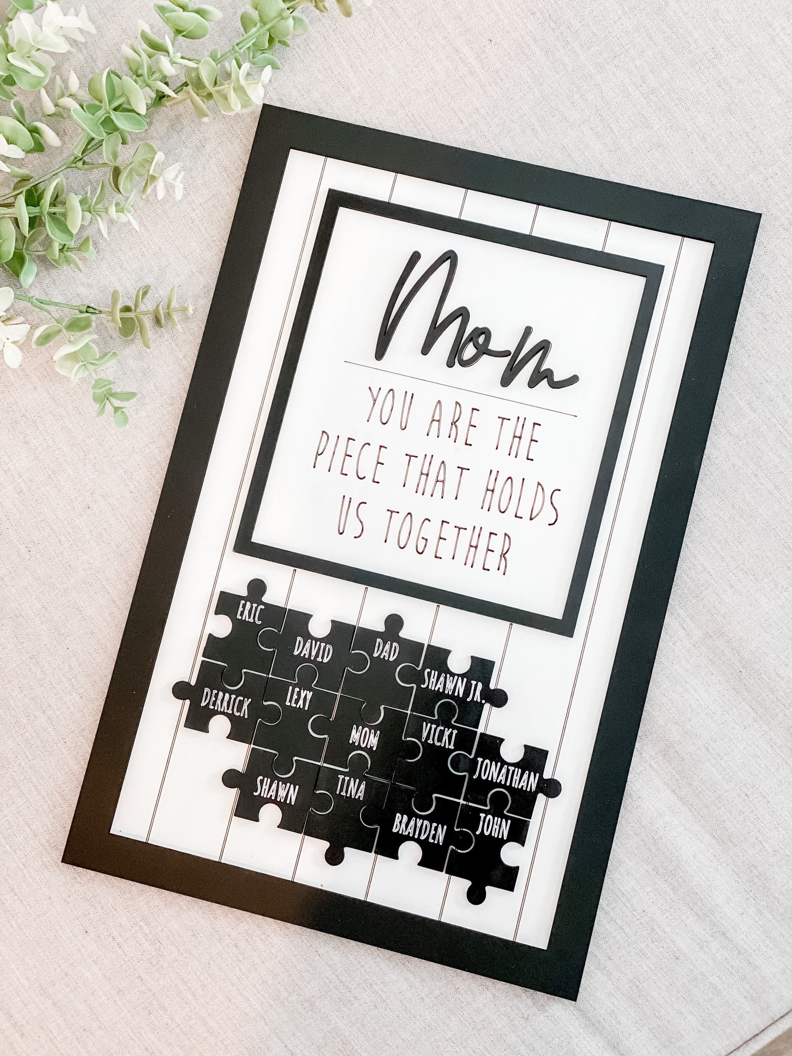 Mother's Day Puzzle Piece Family Sign Mom Puzzle Plaque - Etsy