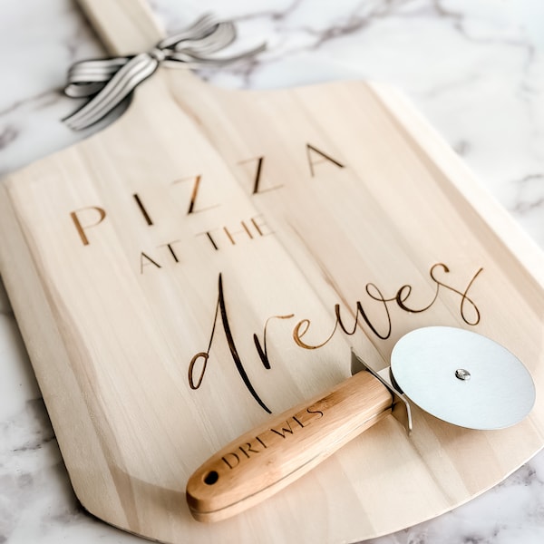 Personalized Pizza Kit, Custom Engraved Pizza Board, Housewarming Gift Basket, Real Estate Closing Gift Basket, Father's Day Gift for Dad