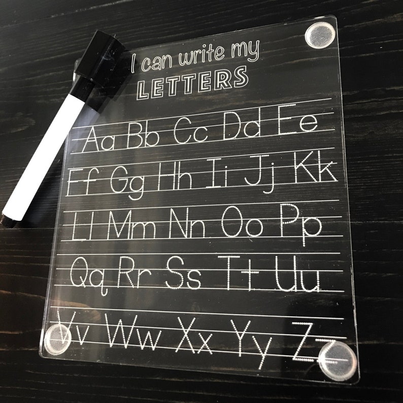 Alphabet Tracing Reusable Letter Trace Dry Erase Board Etsy
