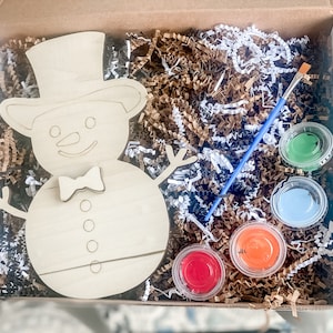 DIY Kids Snowman Tree Paint Set, Paint your Own Snowman, Craft, Girls Craft Kit, Kids Craft Set, Children&#39;s Craft, Holiday Paint Party