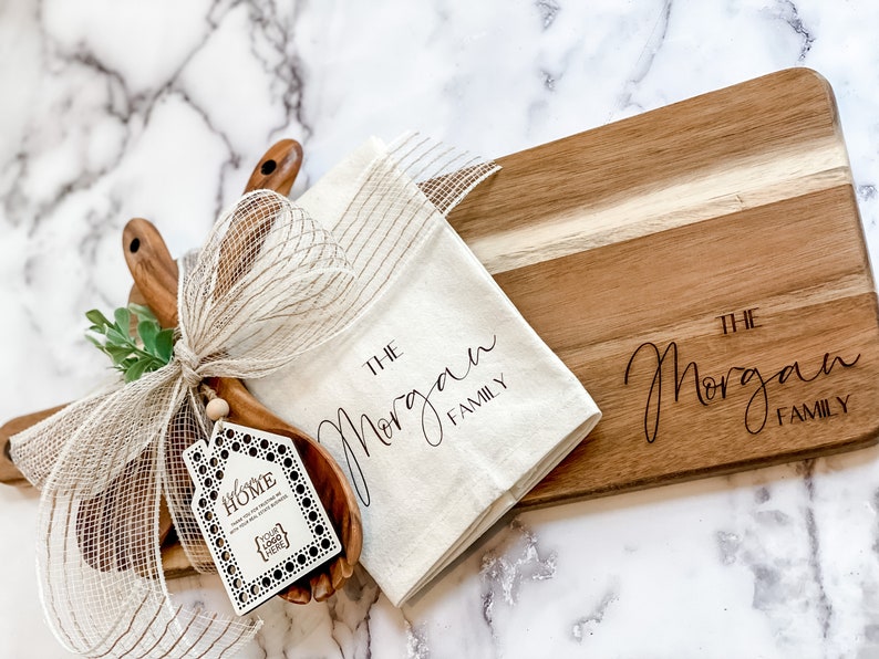 Housewarming Gift Basket, Real Estate Closing Gift Basket, Personalized Cheese Board Set, Custom Engraved Real Estate logo, Client Gift image 6