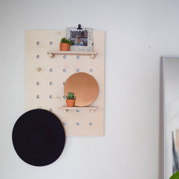 Pegboard Display | 18 "x 24" | Holz-Wand-Organizer