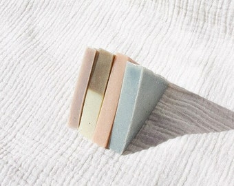Triangle Soap Ends + Seconds / Handmade with Organic Plant Oils + Steam-Distilled Essential Oils / Zero Waste, Package Free, Eco Friendly