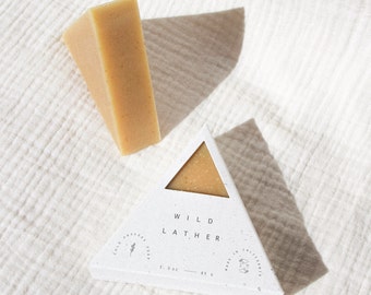 Japanese Yuzu + Hinoki Cypress Triangle Soap / "Kyoto" / Organic, Eco Friendly, Handmade Gift for Self or Friend with Hemp Paper Packaging