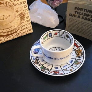 Vintage Fortune Telling Teacup & Saucer by Knobler Made in Japan Tarot ...