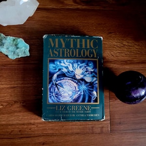 Kit de livro, cartões e tecido de ASTROLOGIA MÍTICA Vintage de 1994, por Liz Greene e Anthea Toorchen Fireside Esgotado, frete grátis para os EUA