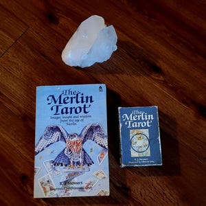 1988 The Merlin Tarot  by R.J. Stewart Illustrated by Miranda Gray Cards and Book Vintage OOP Free U.S. Shipping