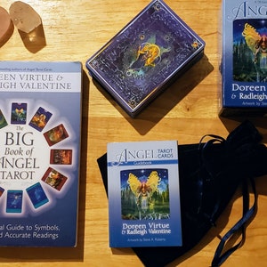 Doreen Virtue Angel Tarot Deck plus The Big Book of Angel Tarot met tasje OOP Giftset Gratis Amerikaanse verzending
