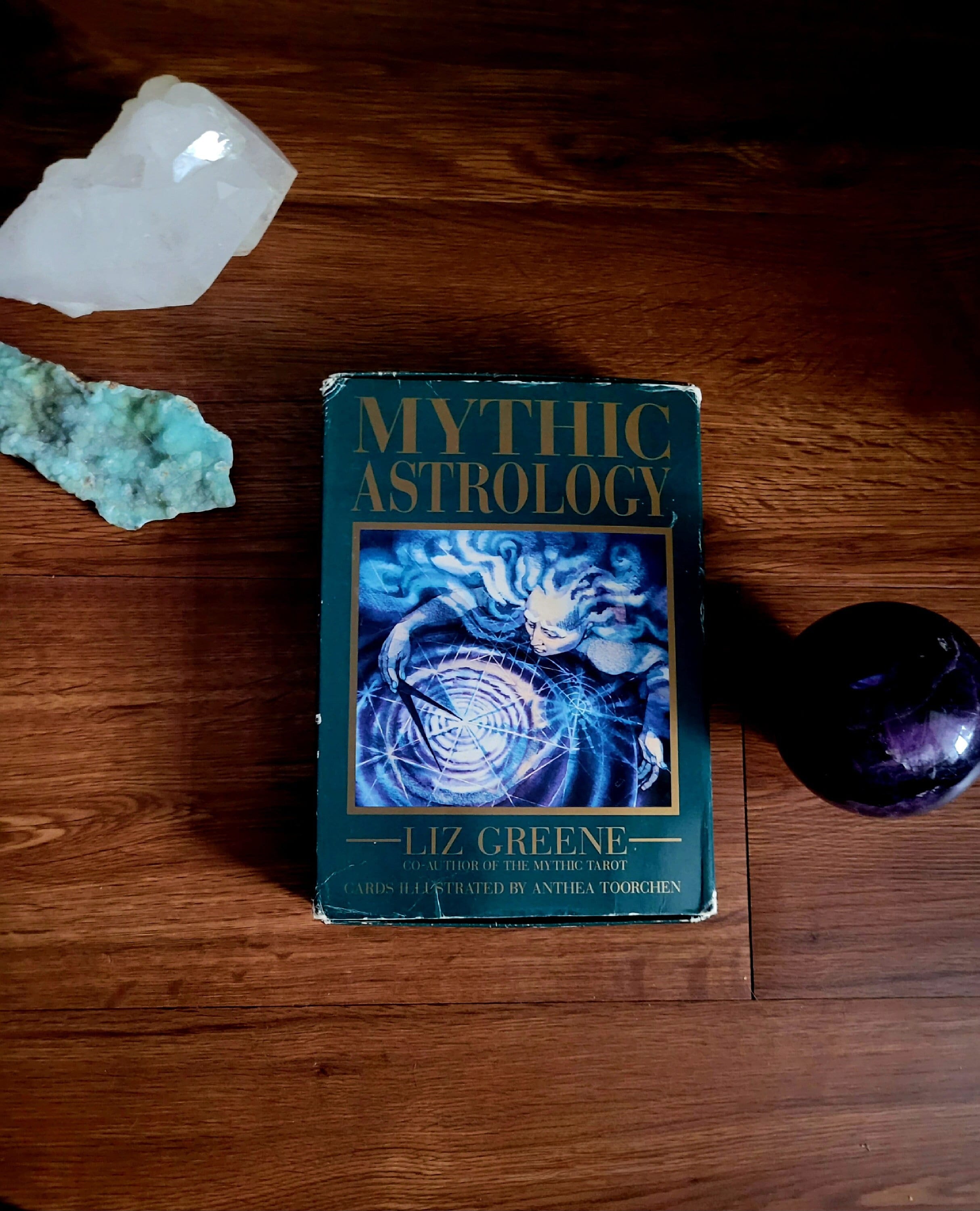 1994 Vintage MYTHIC ASTROLOGY Book, Cards, and Cloth Kit by Liz