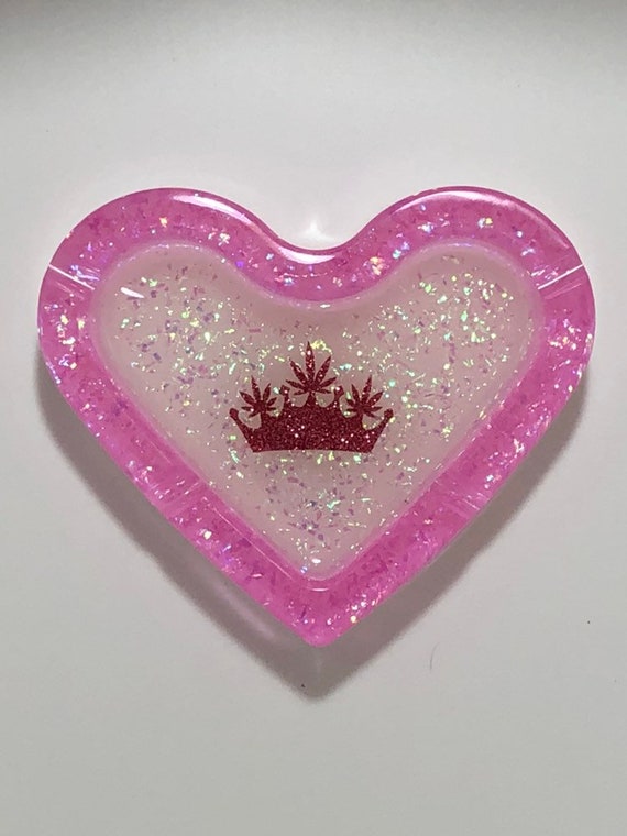 Ashtray for a Queen Pink Ashtray Girly Ashtray Glitter Etsy