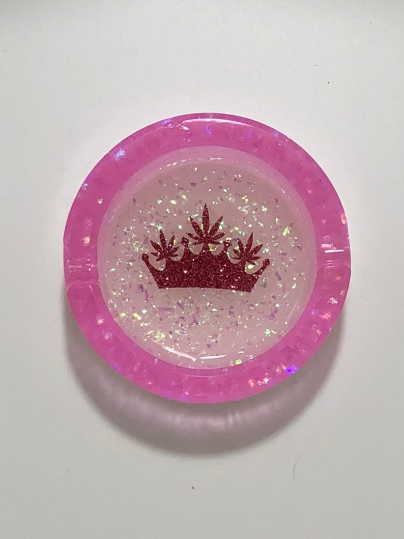 Ashtray for a queen pink ashtray girly ashtray glitter Etsy