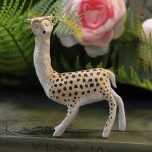 Moonchild Grassland Sculpture | Handmade OOAK Polymer Clay Fantasy Creature Figurine, One of a Kind Forest Spirit Statue, Unique Cryptid