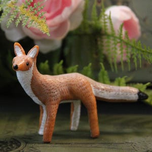 Swift Fox Sculpture | Handmade OOAK Polymer Clay Animal Figurine, One of a Kind Unique Cute Wildlife Art