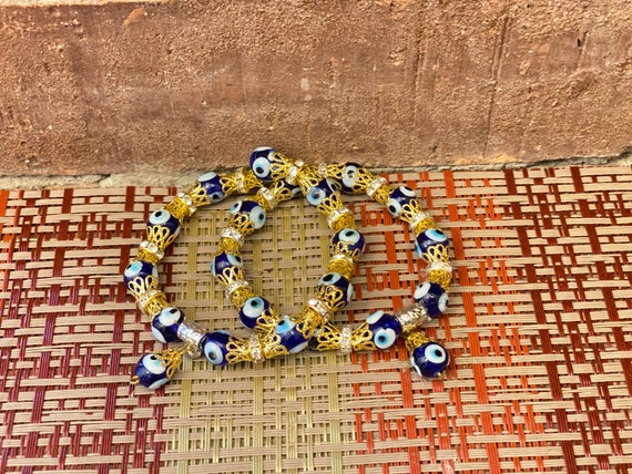 fortified blue eye waist beads