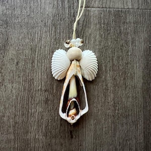 Shell Angel Ornament, Sliced Shell, Handmade