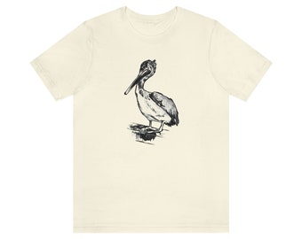 Camiseta unisex de manga corta con estampado de pelícano