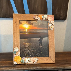8x10 Beach Frame, Picture Frame, Shell Frame, Seashell Frame