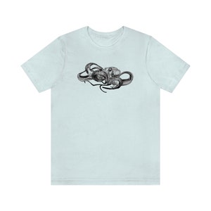 T-shirt unisexe à manches courtes en jersey Octopus Sketch