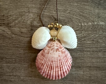 Adorno de ángel de concha marina, hecho a mano