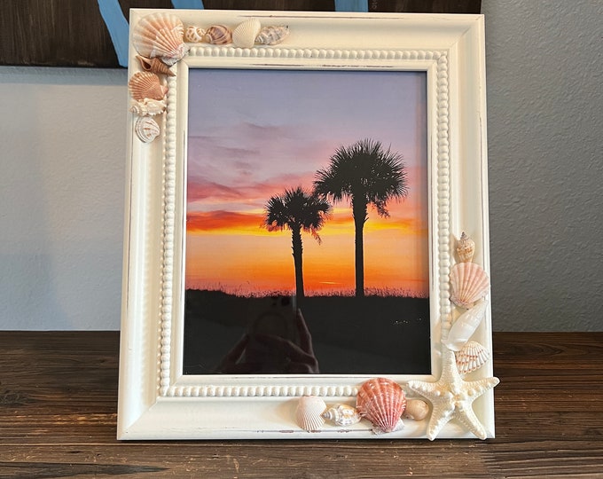 8x10 Beach Picture Frame, Seashell Frame, Shells, Ocean Style Etsy