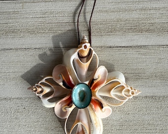 Adorno de concha marina, adorno de concha cortada a mano, tamaño mediano