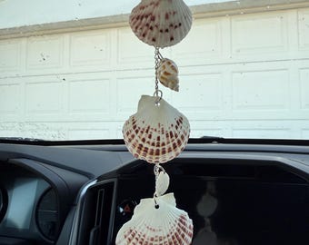 Colgante para espejo retrovisor con forma de concha de mar para coche con temática playera