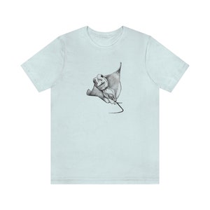 Stingray Sketch Unisex Jersey Short Sleeve Tee, Marine Life Inspired Design, Ocean Vibe T shirt