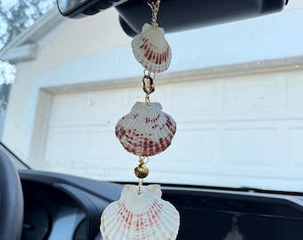 Colgante para espejo retrovisor con forma de concha de mar para coche con temática playera