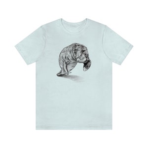 Manatee Sketch Unisex Jersey Short Sleeve Tee, Ocean Vibe, Marine Life Inspired, T shirt
