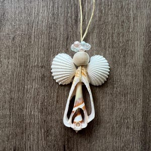 Shell Angel Ornament, Sliced Shell, Handmade