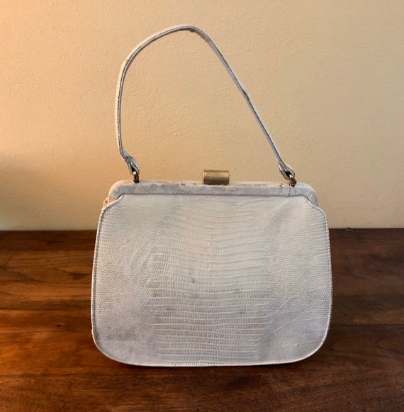 Vintage White Alligator Handbag