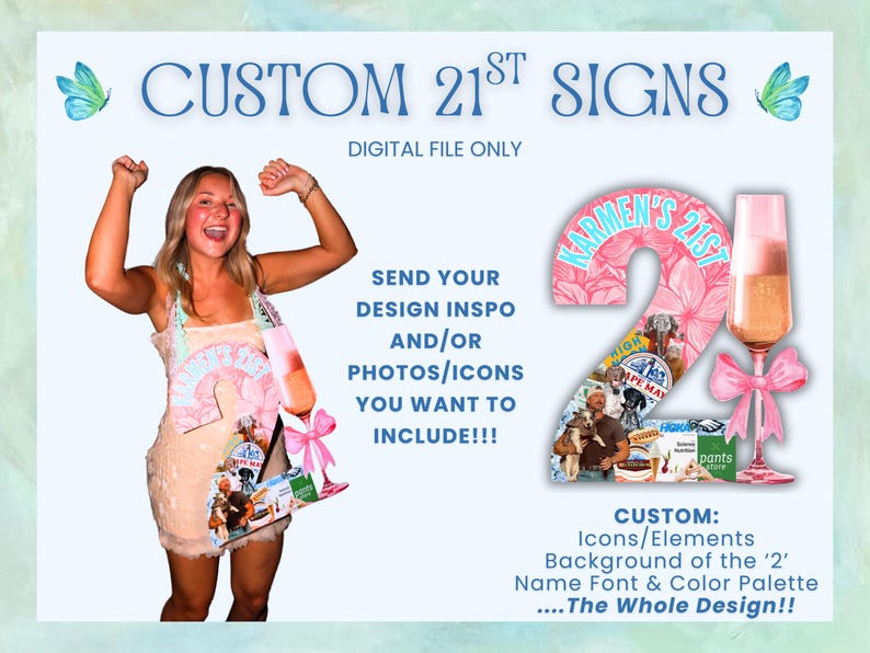 21st Birthday Sign | Birthday Neck Sign | 21st Sign | 21st Wearable ...