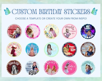 Custom Birthday Stickers | 21st Birthday Stickers | 21st Birthday Party | Birthday Party Decor | Birthday Party Favors | 21st Sign Night |