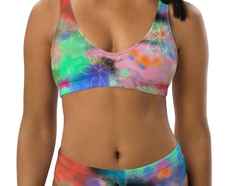 Tie Dye Printed Recycled high waisted Bikini/Y2K