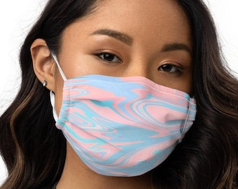 Trippy Stripe Reusable Designer Face Mask in Blue/Face covering pastels/Pastel Colour