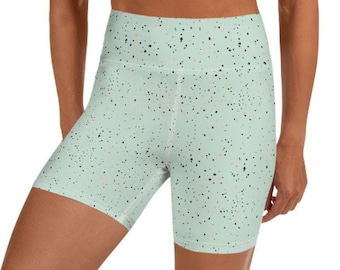 Spot Print High Rise Biker Shorts in Mint/Cycling shorts/Gym wear/Fitness/Activewear/Made to order