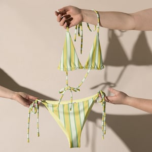 Butter Yellow Stripe Recycled Bikini