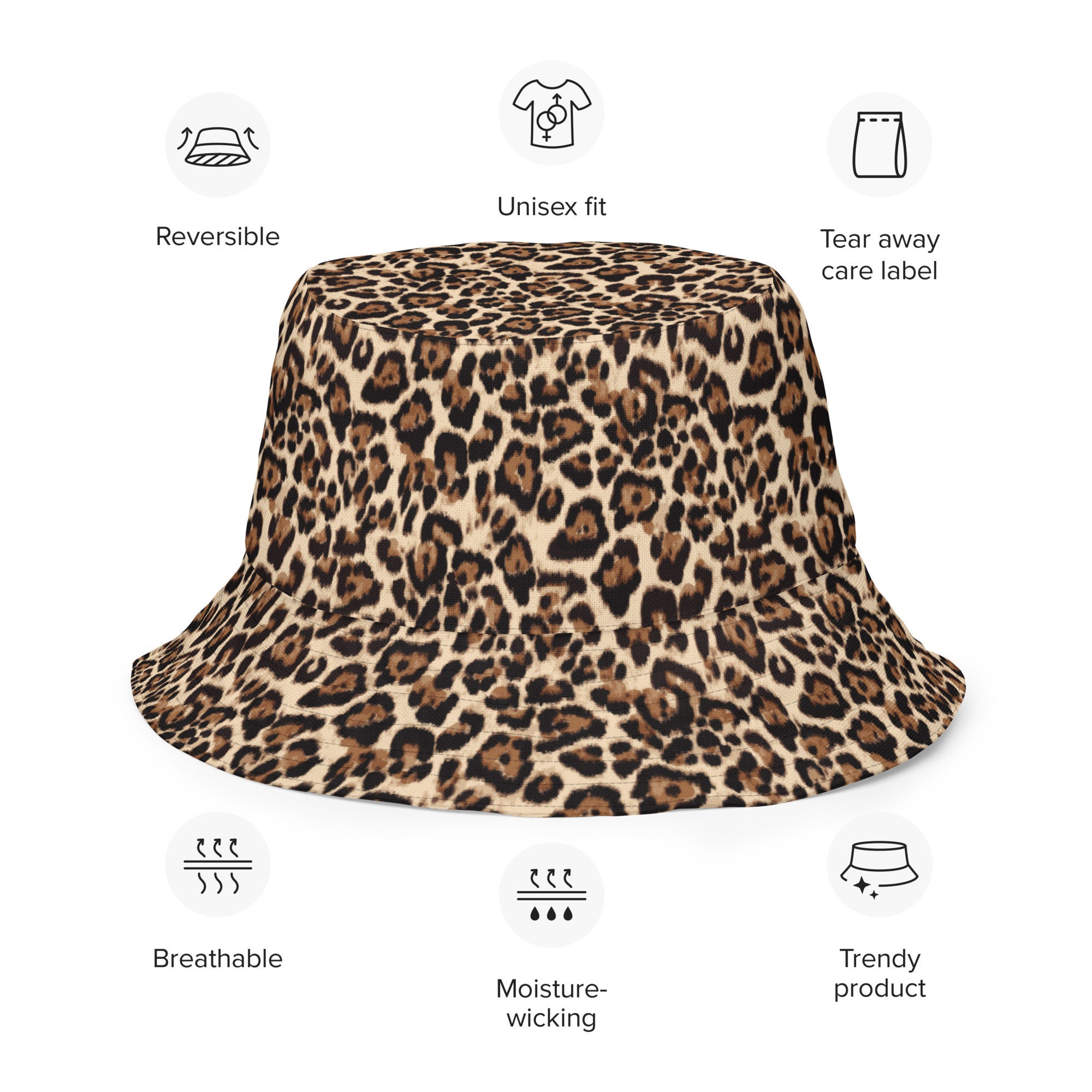 Reversible Leopard Print Bucket Hat: Unisex Streetwear - Etsy