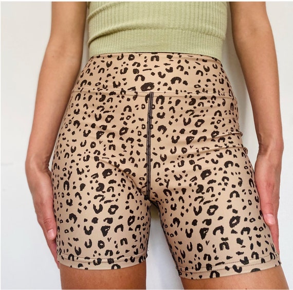 biker shorts leopard