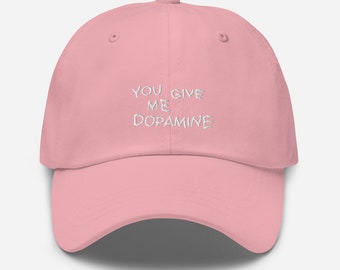 Dopamine Embroidered Cap / Baseball hat Hat/ Dad hat/Pink/Pastel/Blush/Blue Hat/Festival/Holiday Hat